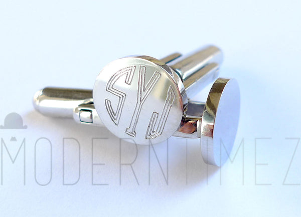 Personalized Cuff-links, Initials engraving best-man, boyfriend, Valentine's day gift. - ModernTimez Gift