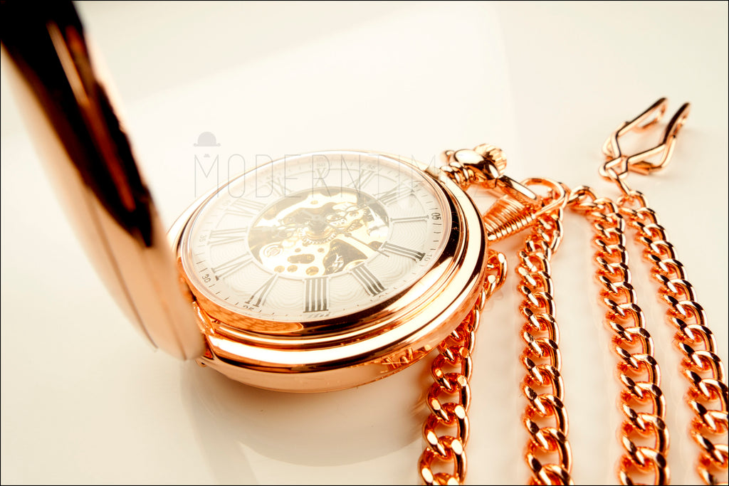 Christmas gift, gift for boyfriend, Rose gold Pocket watch, Best-men gift, Groomsman gift, X-mas Gift, - ModernTimez Gift