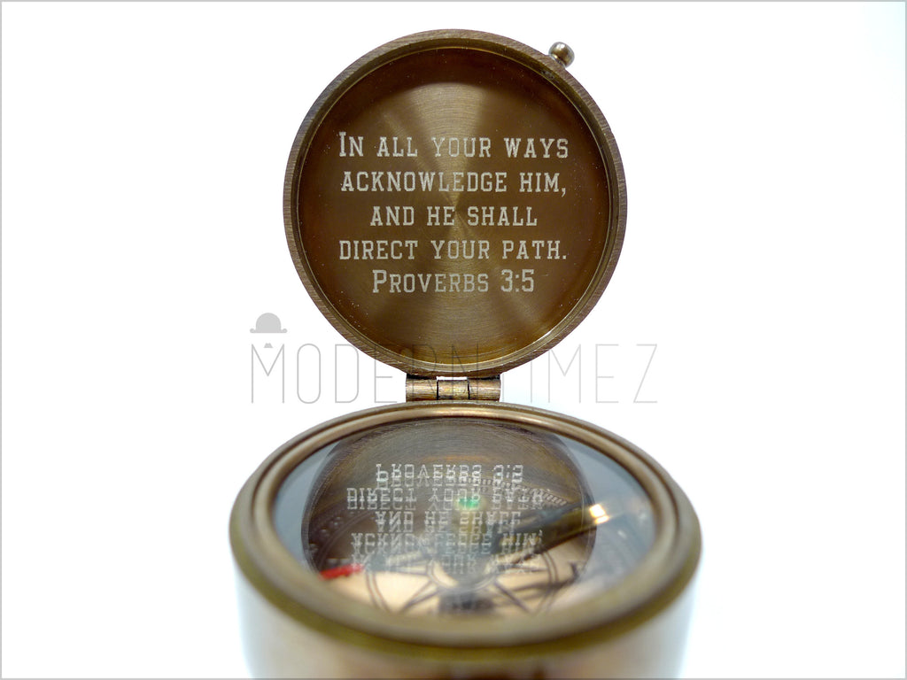 Personalized Compass, Special Gift for Christmas, Anniversary Gift,Gift for Grandchild, Boyfriend gift, God father. - ModernTimez Gift